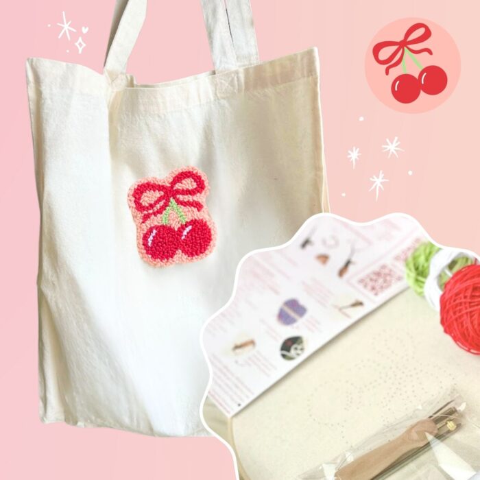 🍒 Комплект за Пънч бродерия на чанта - черешка - Image 4